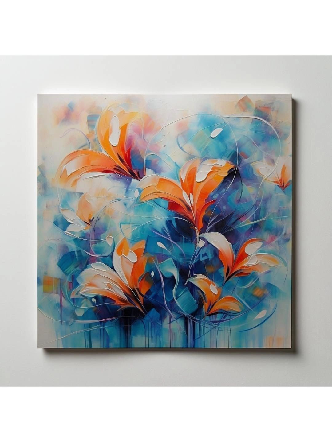 ARTOLIC Red & Blue Flower Painting Wall Sticker-image-11