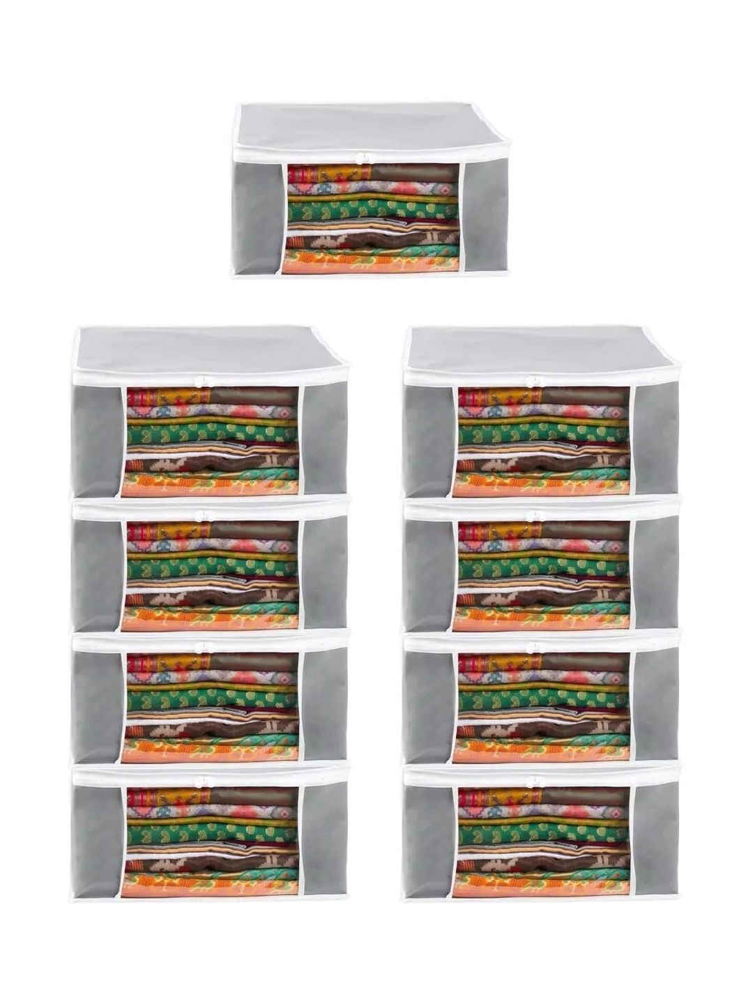 ANKIT INTERNATIONAL Grey Set of 6 Reusable Multi-Utility Organisers-picture-6