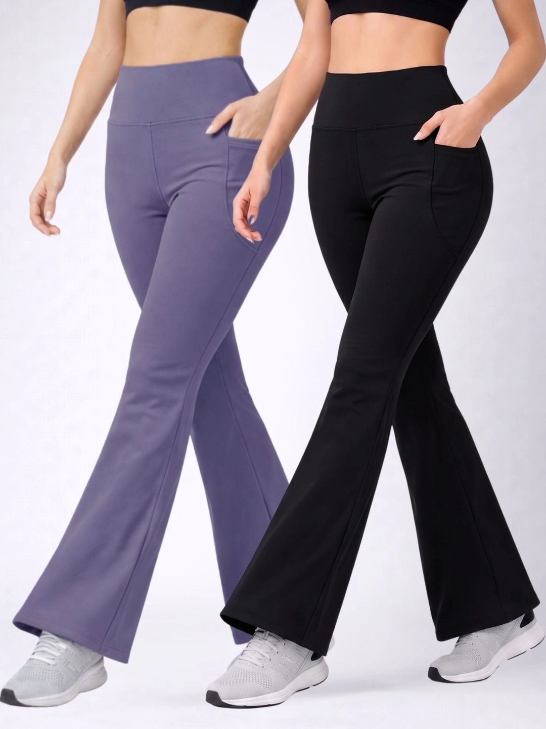 POOJARAN SAREE Pack Of 2 Running Ankle Length Tights-picture-30