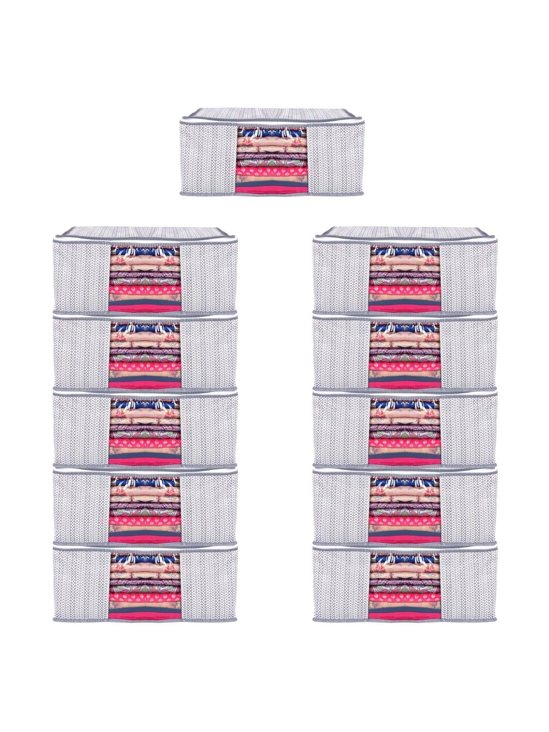 AARON INC Grey Set of 6 Reusable Suit Organiser Organisers-picture-8