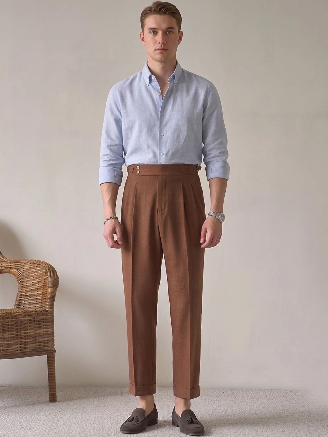 Suo Men Easy Wash Pleated Trousers-picture-36