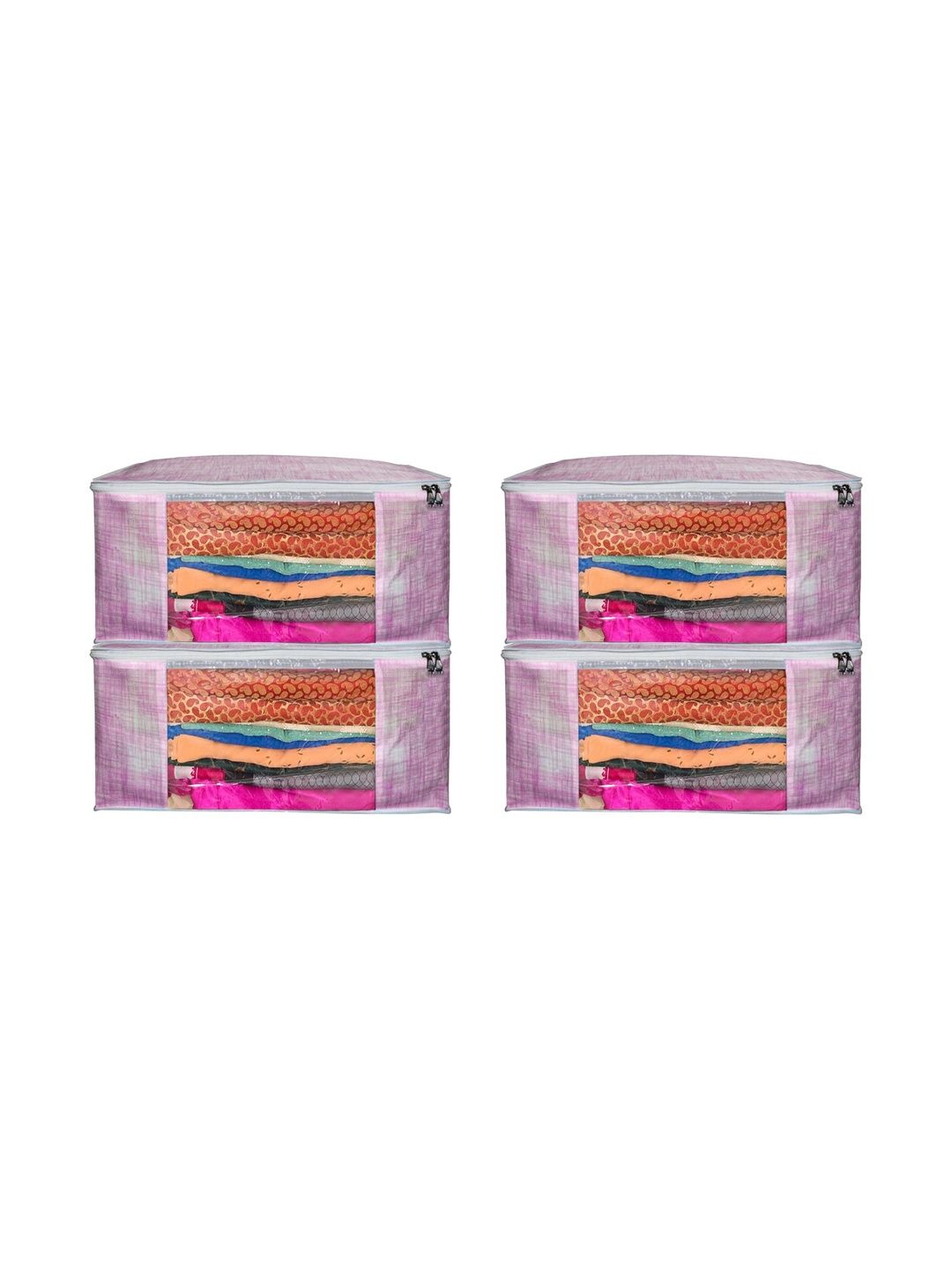 ANKIT INTERNATIONAL Pink Set of 4 Reusable Multi-Utility Organisers-picture-17