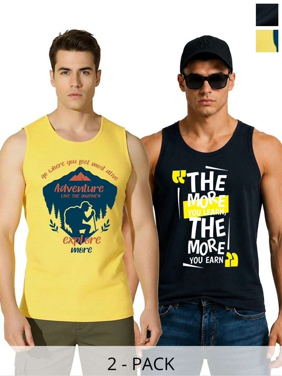 WOOSTRO Pack of 2 Printed Cotton Tank-picture-10