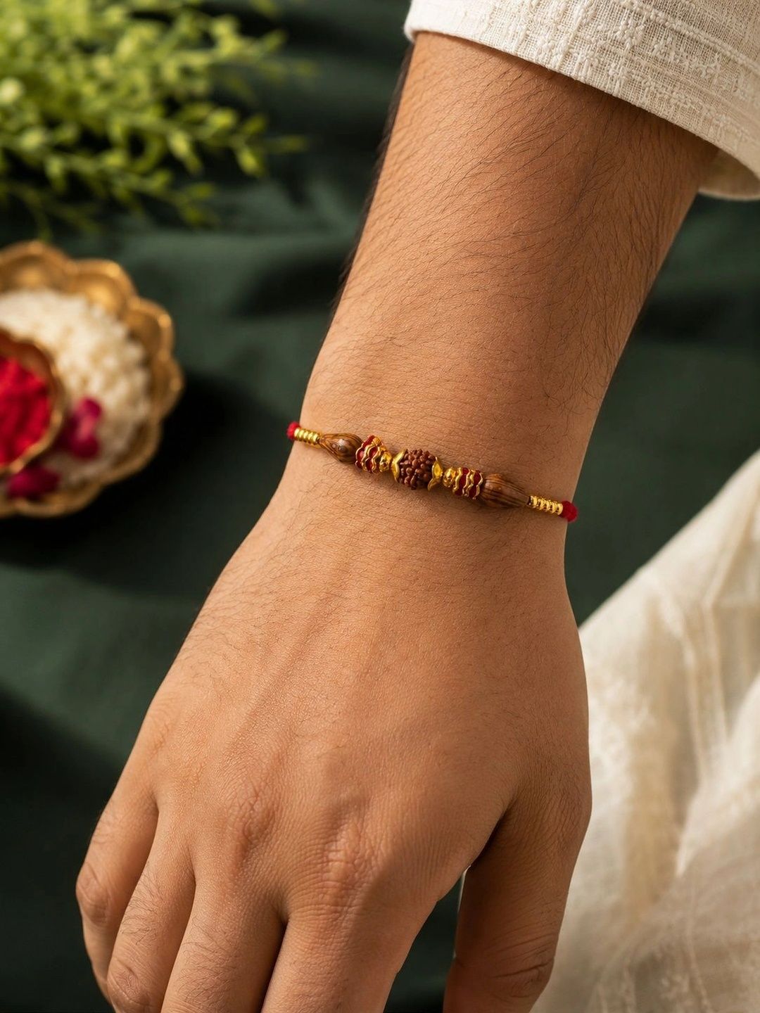Anouk Brown Rakhi Greeting Card & Roli Chawal-picture-24