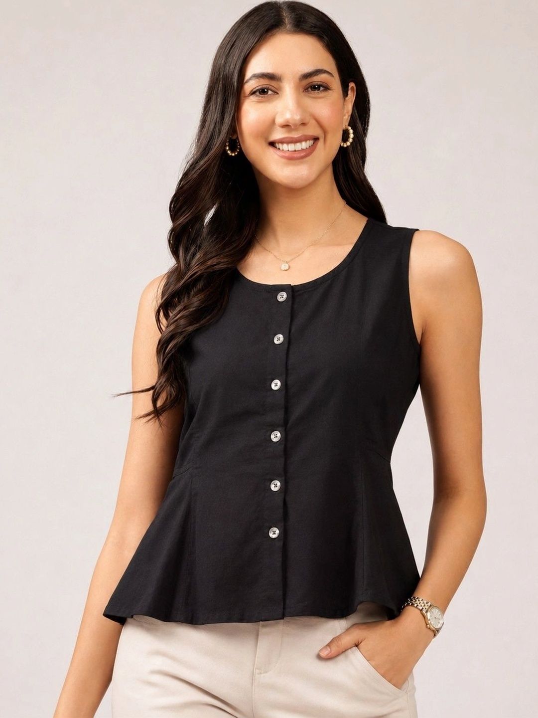 SVAYI Cotton Blend Peplum Top-picture-49