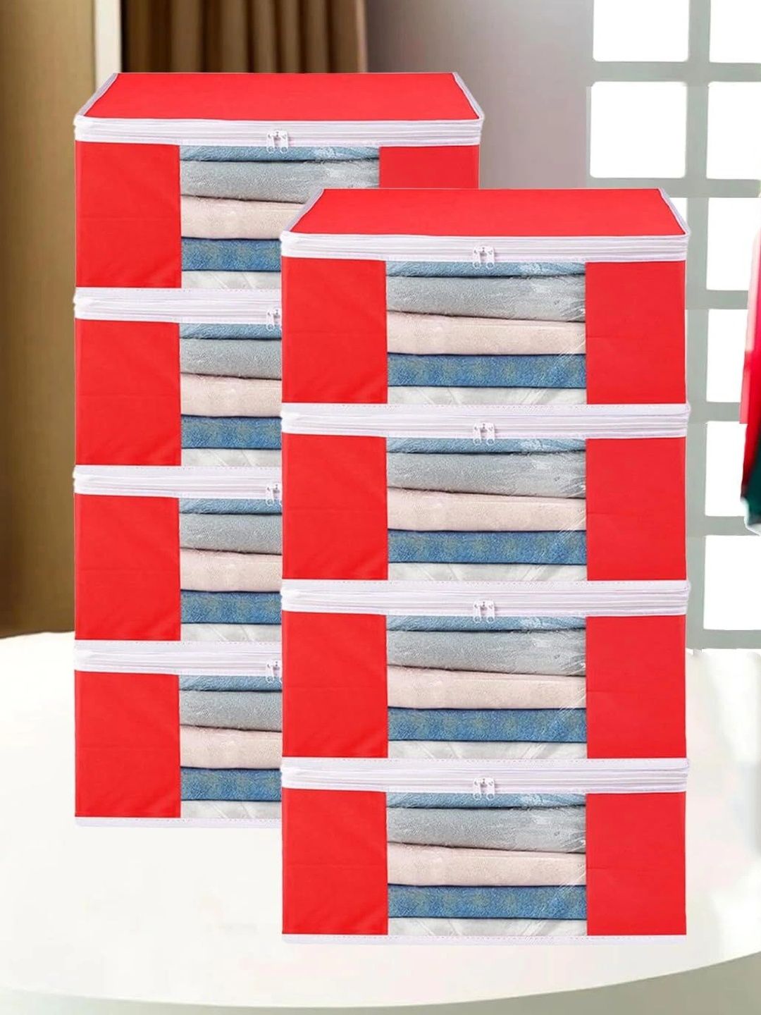 AARON INC Red Set of 6 Reusable Multi-Utility Organisers-picture-45
