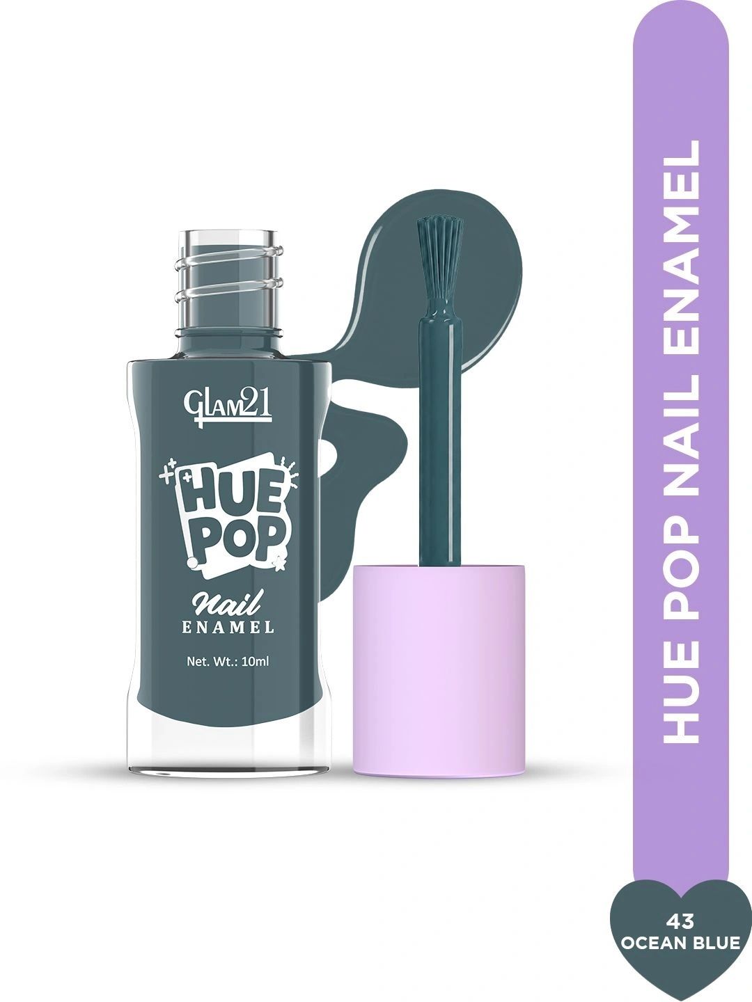 GLAM21 Hue Pop Resistant & Long Lasting Vibrant Nail Polish - 10 ml -Ocean Blue 43-picture-6