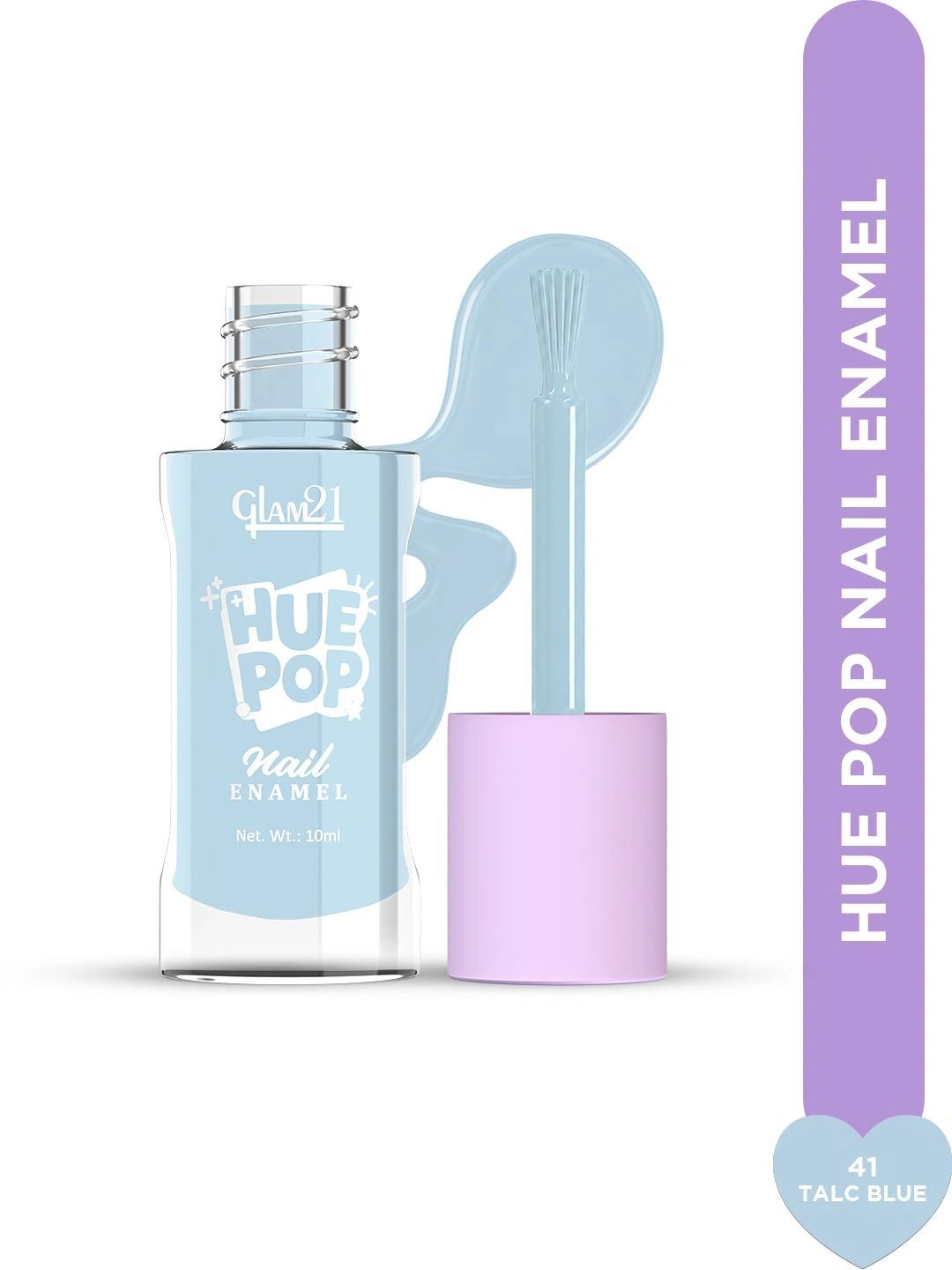 GLAM21 Hue Pop Resistant & Long Lasting Vibrant Nail Polish - 10 ml - Talc Blue 41-picture-30