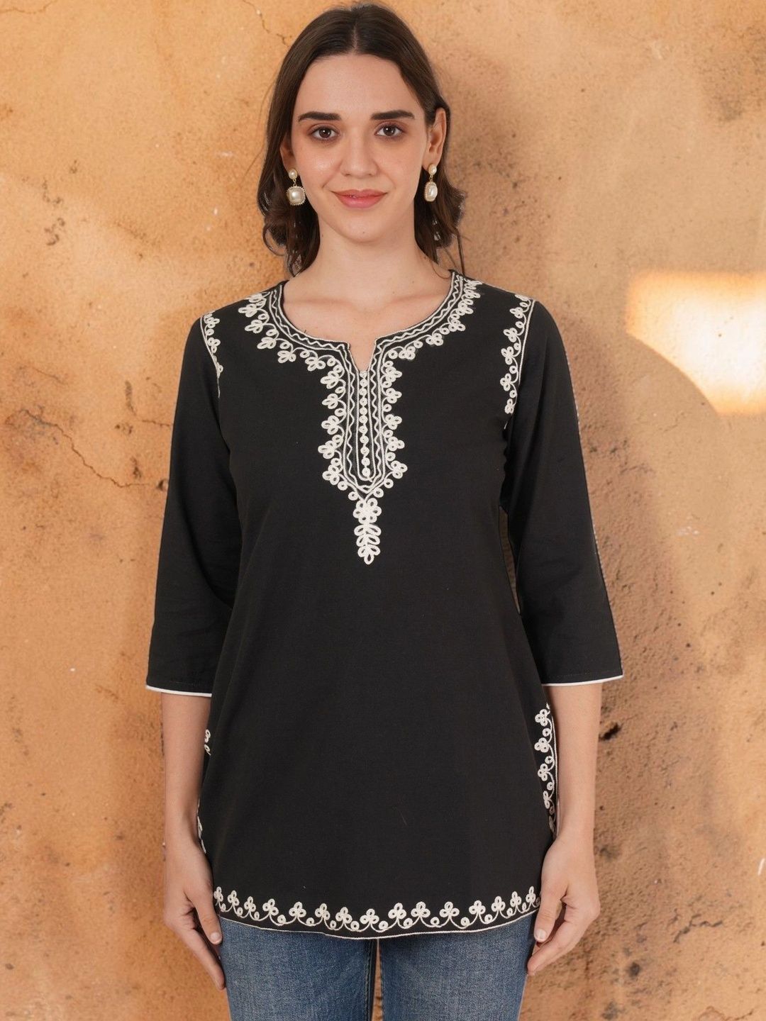 Hyba Embroidered Ethnic Cotton Blend Top-picture-25