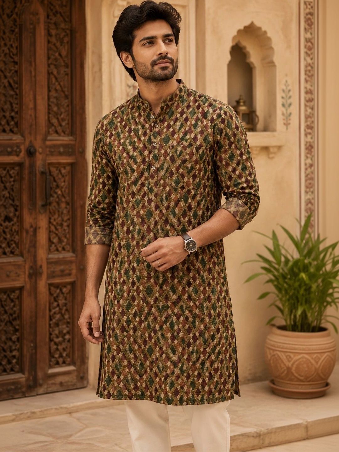 FUBAR Men Geometric Printed Kurta-picture-36