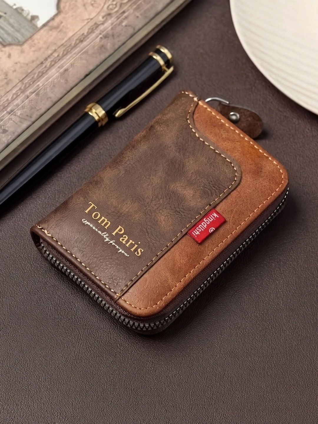 TomParis Men Colourblocked PU Card Holder-picture-39