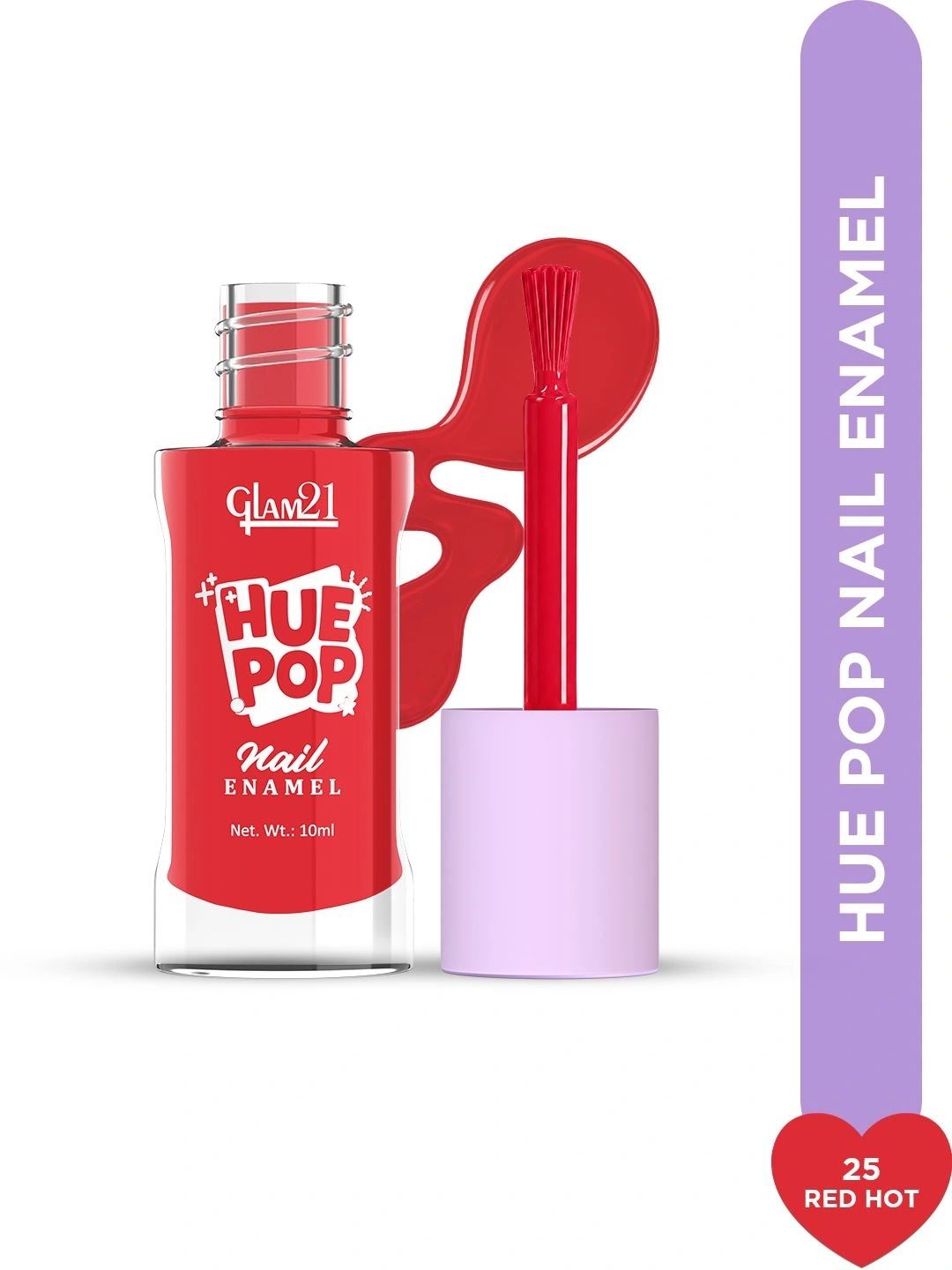 GLAM21 Hue Pop Resistant & Long Lasting Vibrant Nail Polish - 10 ml -Red Hot 25-picture-28