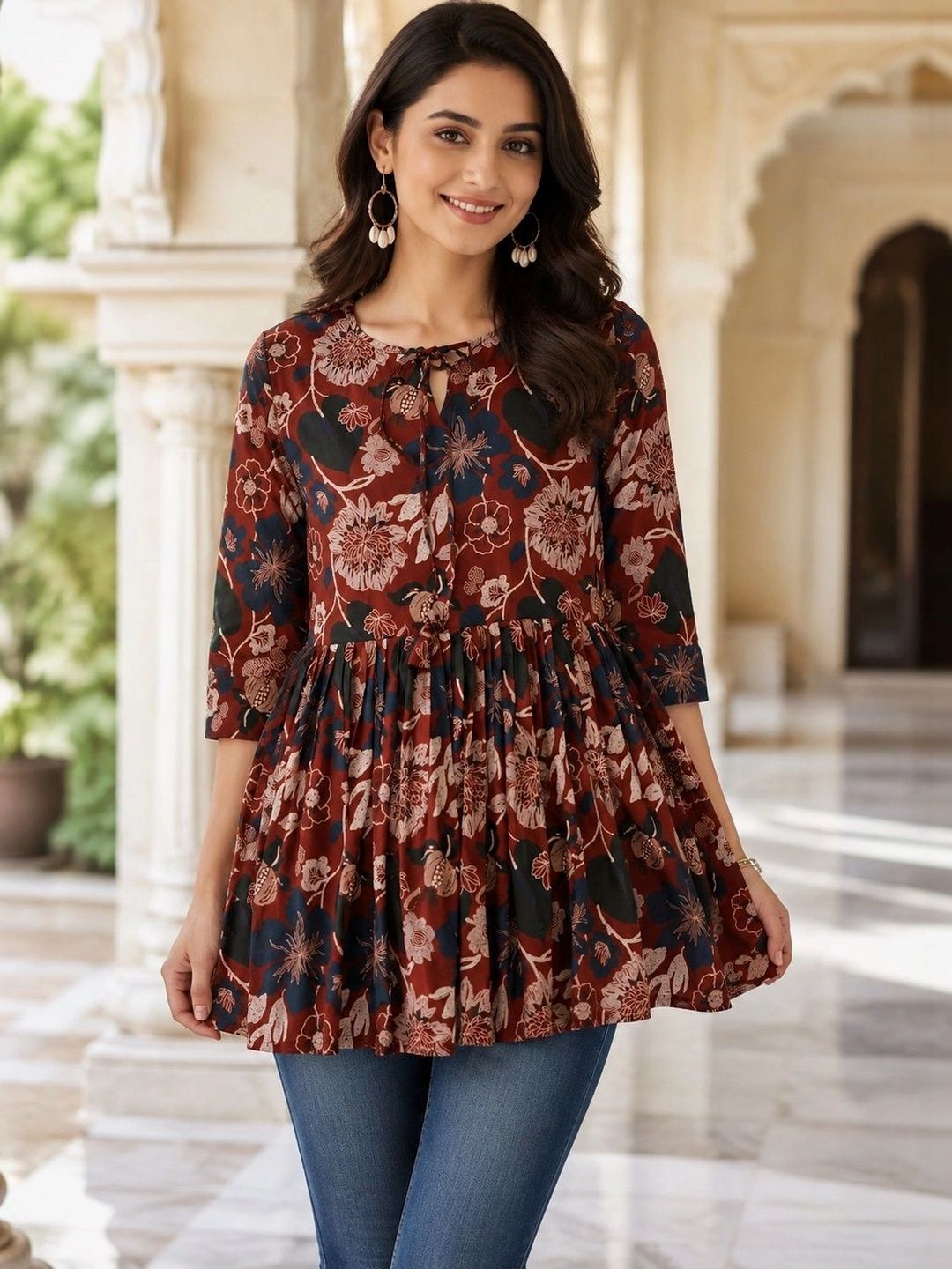 KAYRAAH Floral Printed Empire Kurti-picture-34
