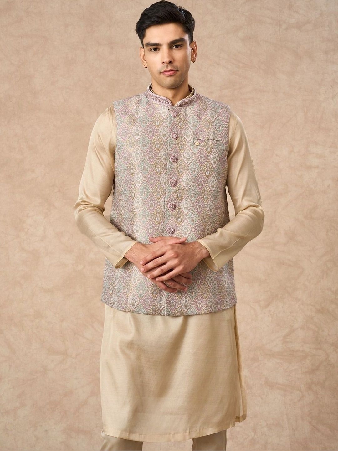 Manyavar Woven Design Woven Nehru Jackets-picture-40