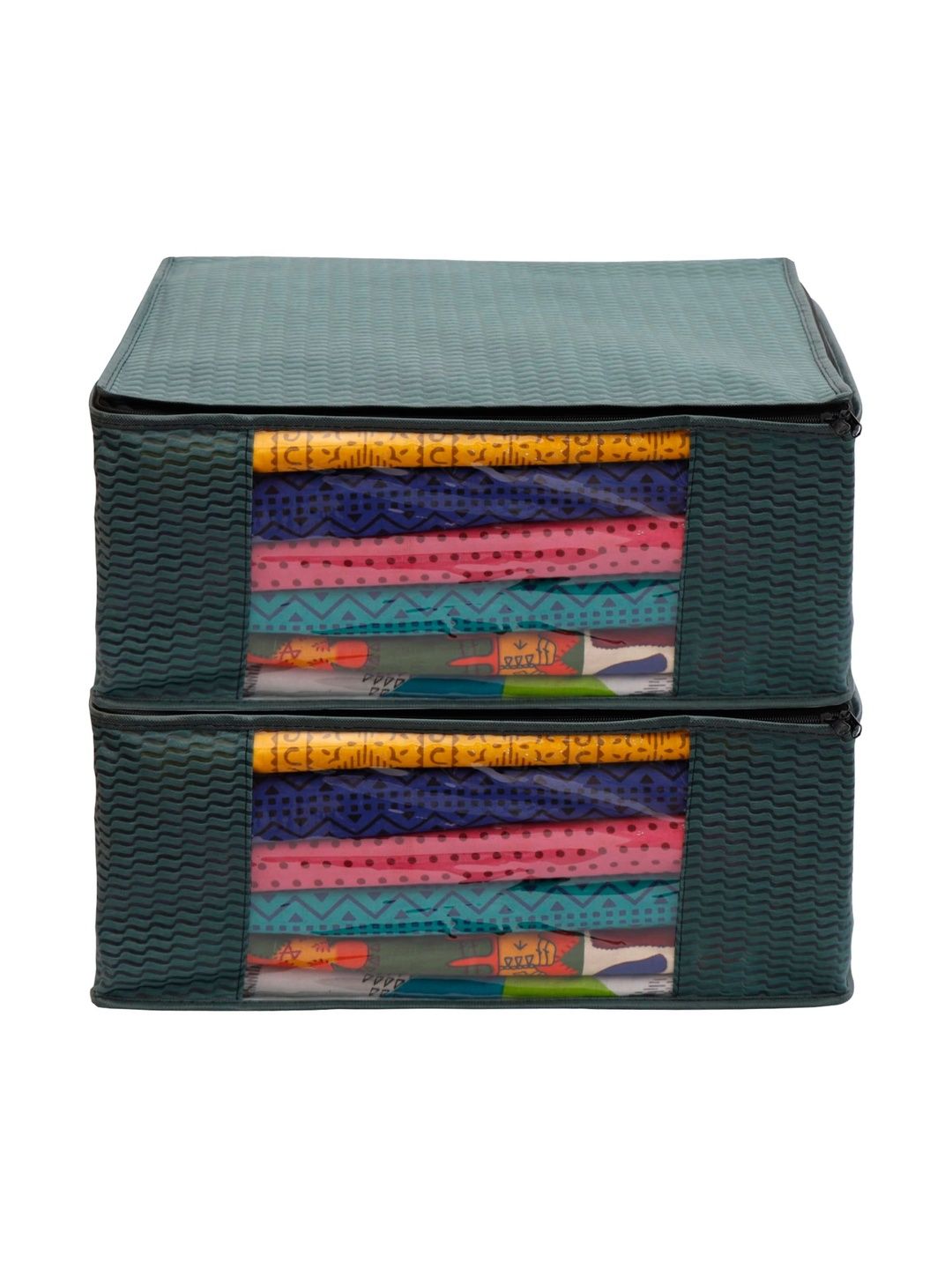 ANKIT INTERNATIONAL Green Set of 2 Reusable Multi-Utility Organisers-image-48
