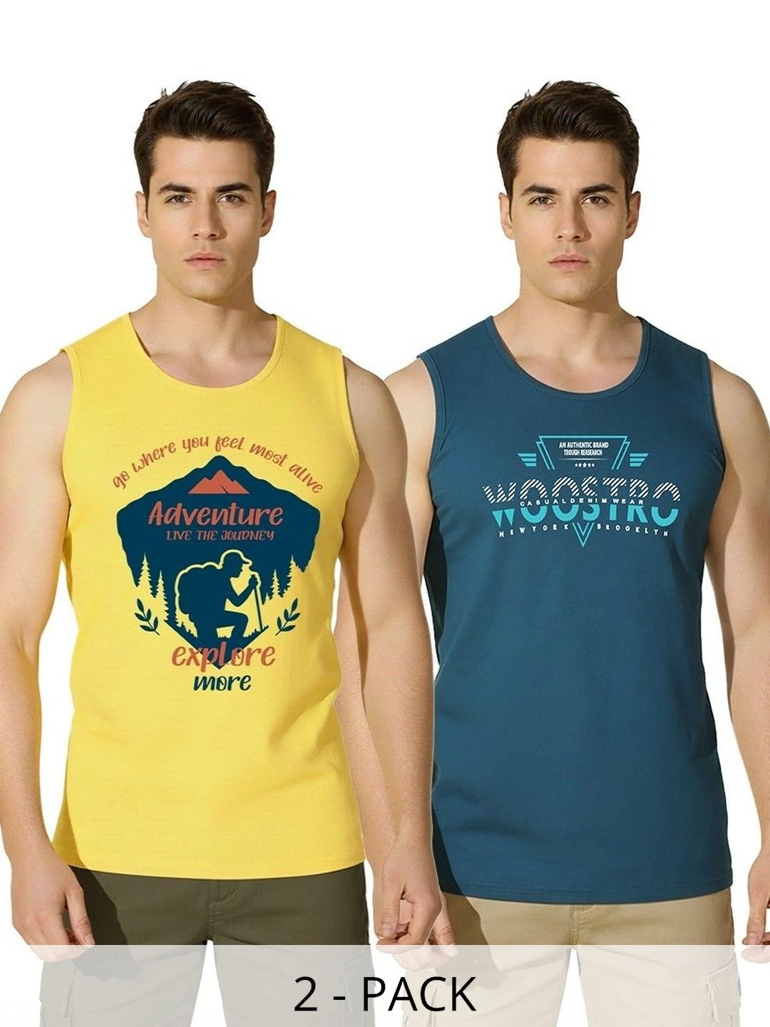 WOOSTRO Pack of 2 Printed Cotton Gym Vest-picture-7