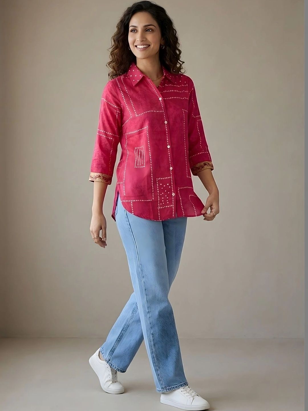Banwaree Print Ethnic Crepe Shirt Style Top-picture-29