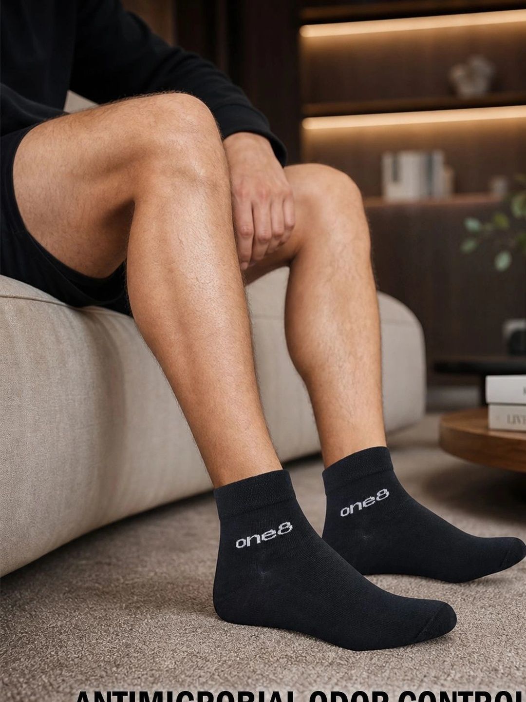 One8 Men Cotton Assorted Ankle Length Socks-picture-42