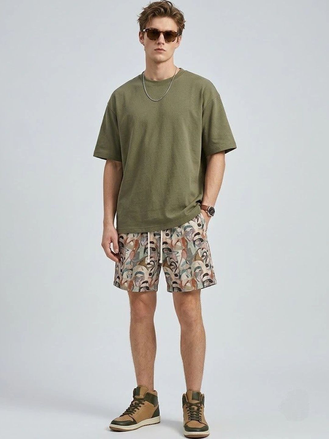 Suo Men Printed Shorts-image-31