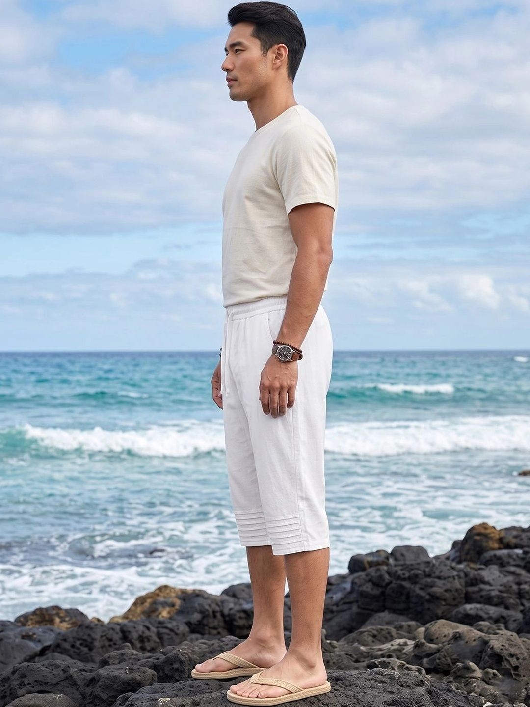 Suo Men Linen Blend Shorts-picture-18
