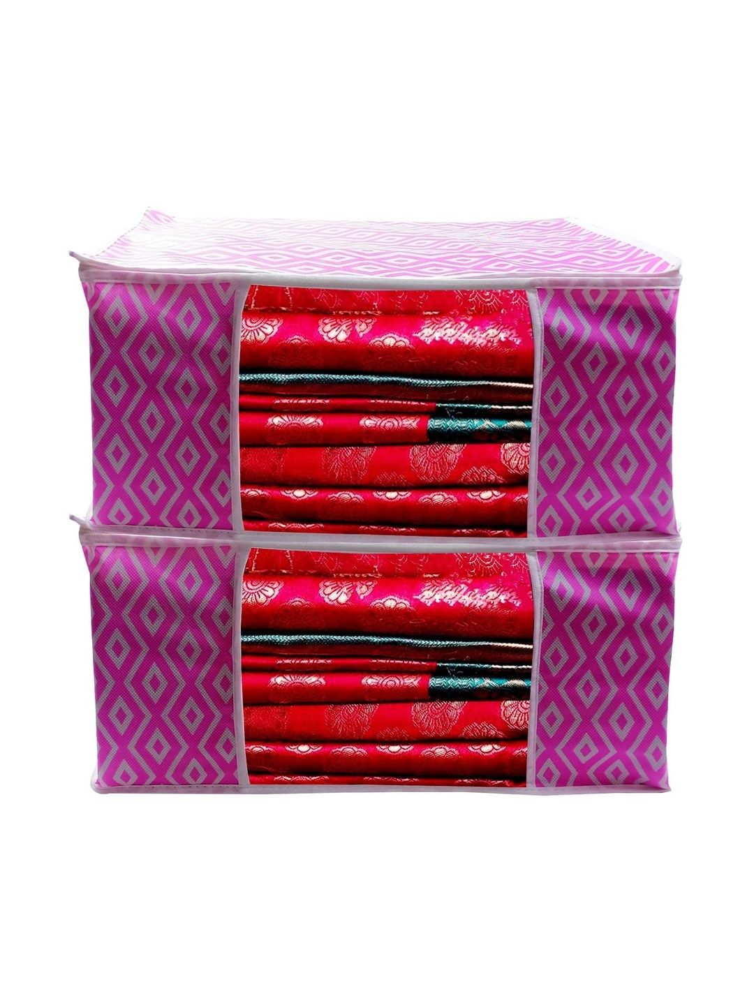 ANKIT INTERNATIONAL Pink Set of 2 Reusable Multi-Utility Organisers-picture-21