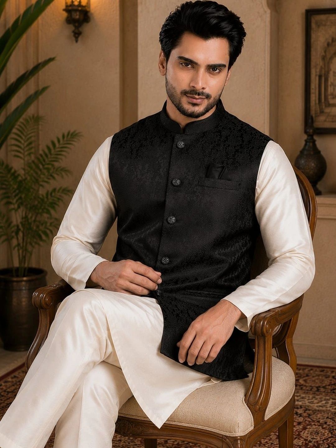 TRENDS OF ETHNIC Mandarin Collar Nehru Jackets-picture-47