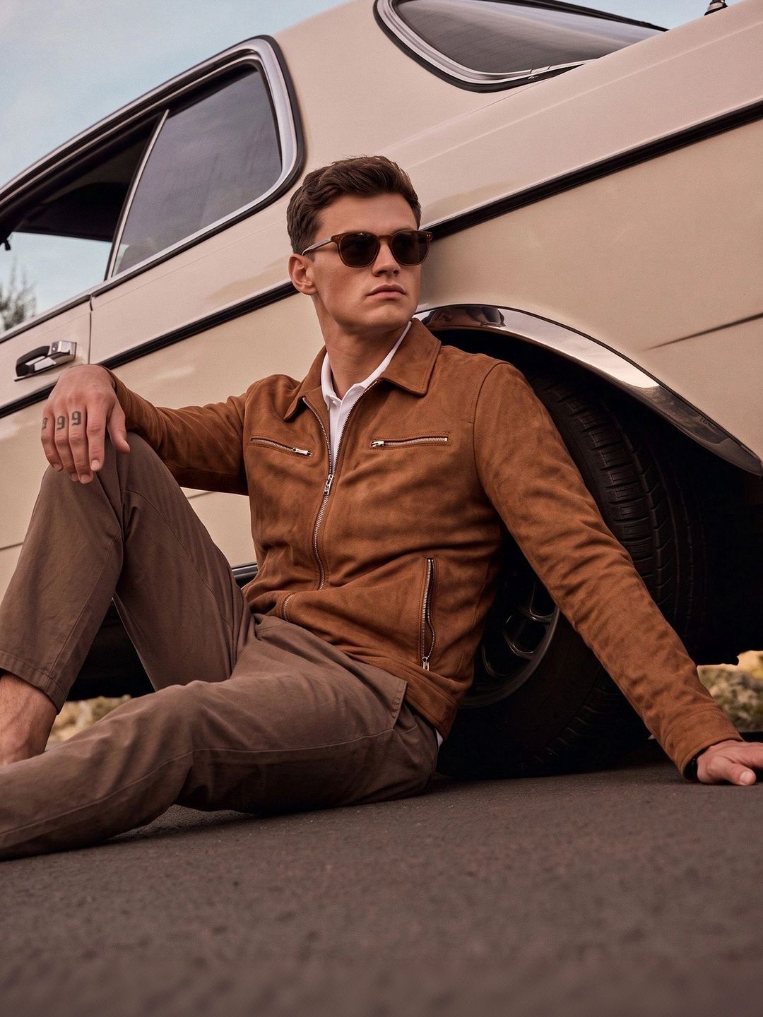 Roadster Men Suede Outdoor Bomber Jacket-picture-10
