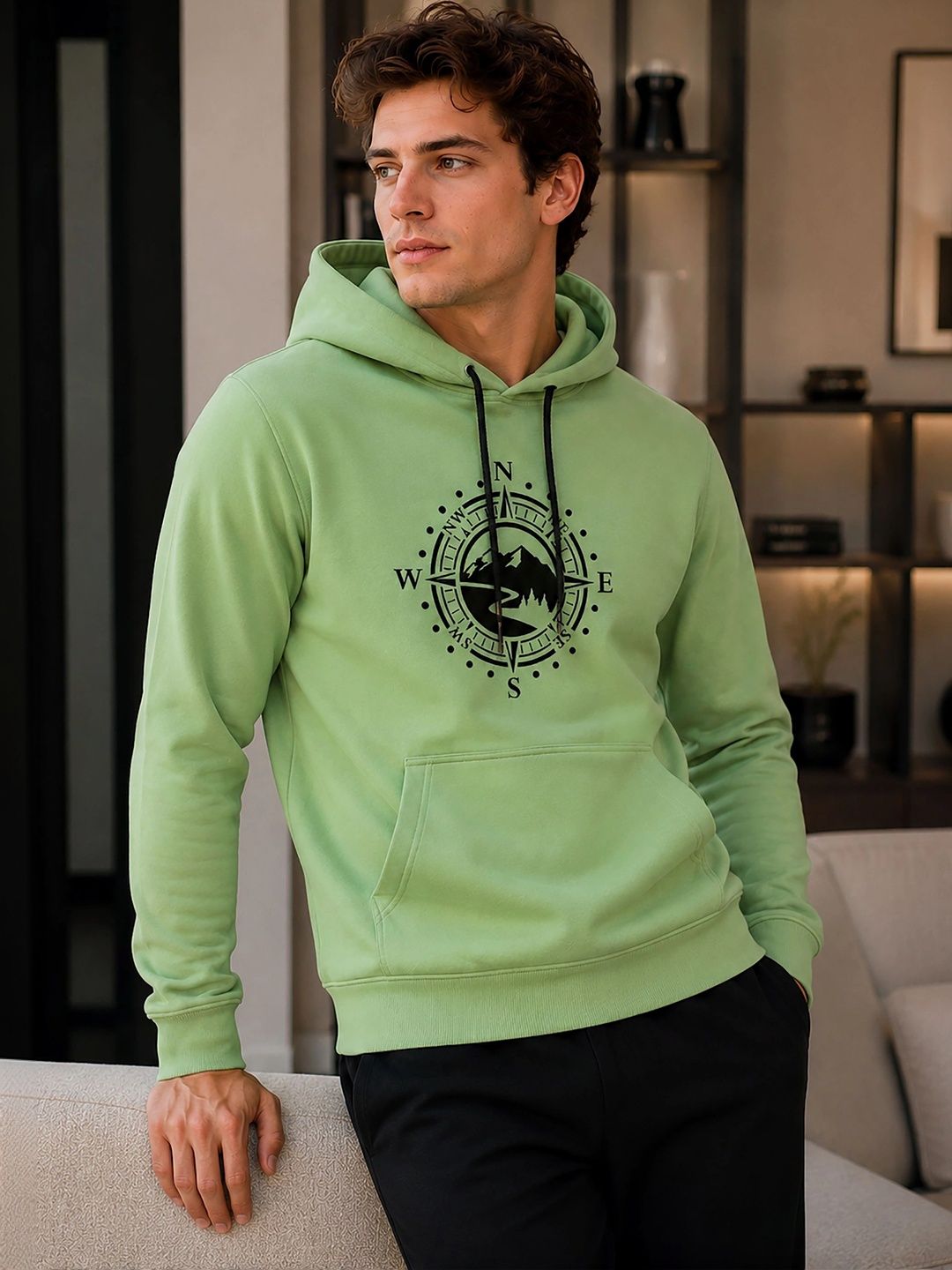 ATIGIANO Men Printed Hooded Sweatshirt-picture-10