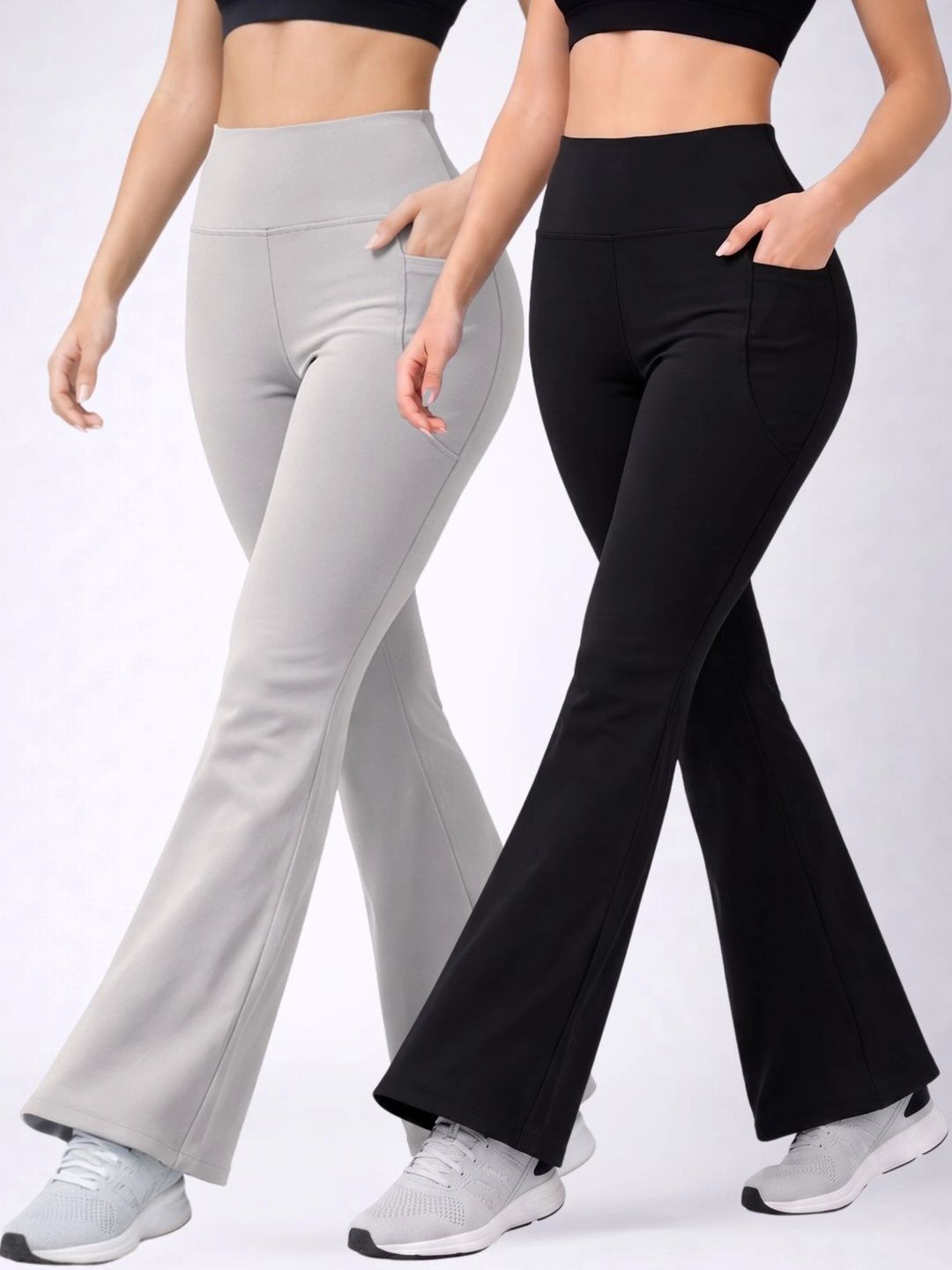POOJARAN SAREE Pack Of 2 Running Ankle Length Tights-picture-30