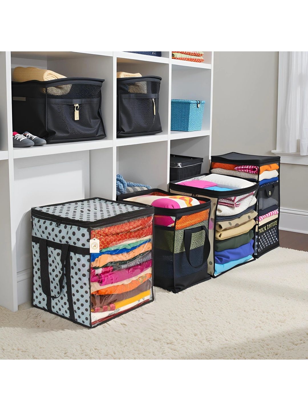 ANKIT INTERNATIONAL Black Set of 1 Reusable Multi-Utility Organisers-picture-7