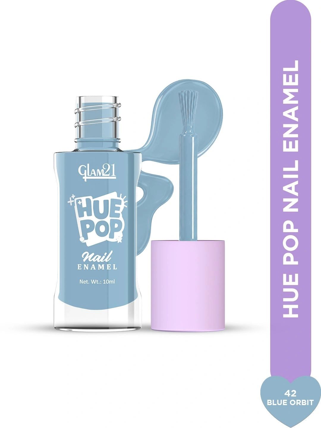 GLAM21 Hue Pop Resistant & Long Lasting Vibrant Nail Polish - 10 ml -Blue Orbit 42-picture-18