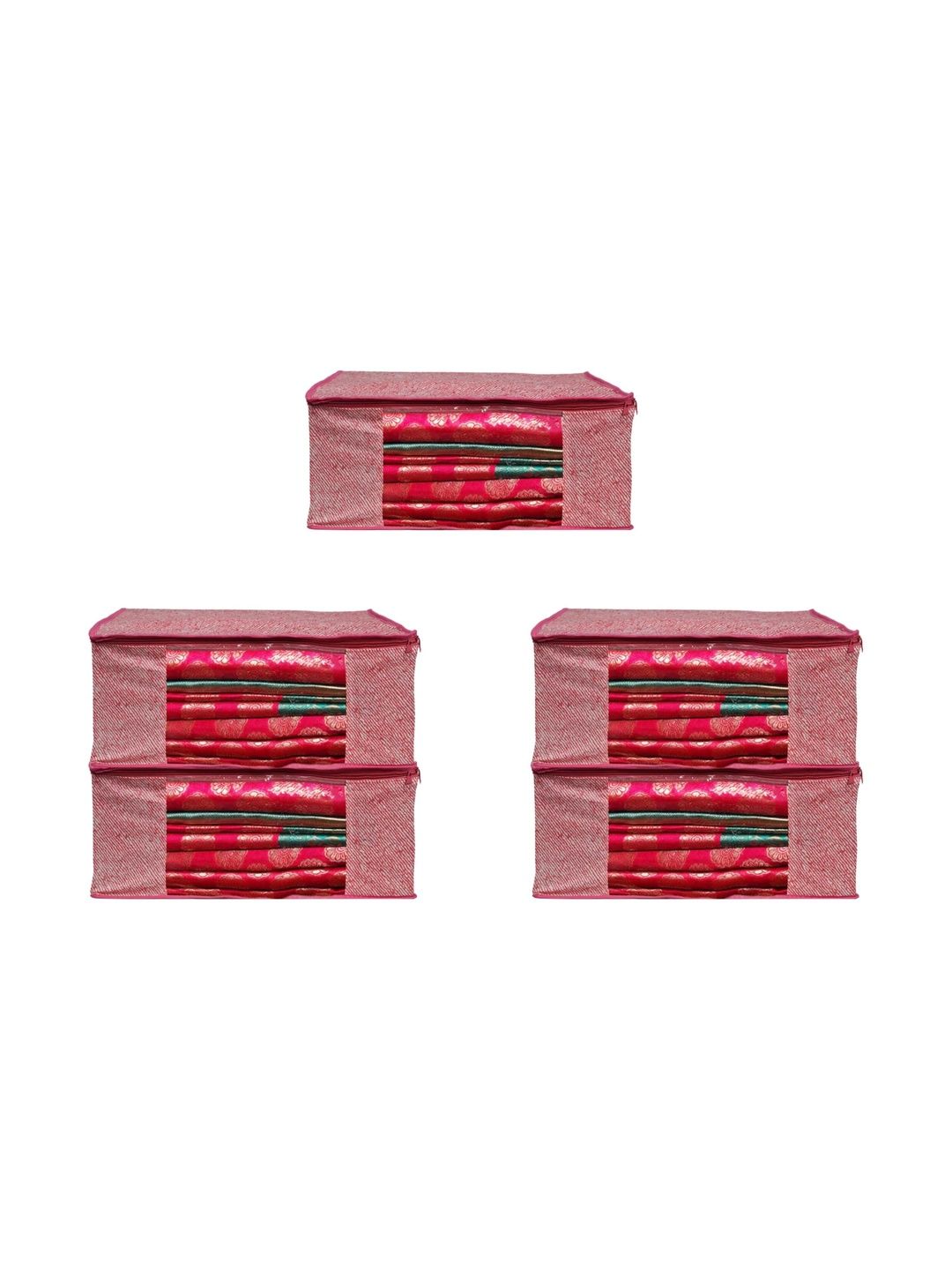 ANKIT INTERNATIONAL Pink Set of 5 Reusable Multi-Utility Organisers-picture-46