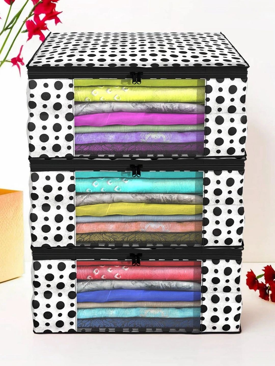 ANKIT INTERNATIONAL Black Set of 3 Reusable Multi-Utility Organisers-picture-16