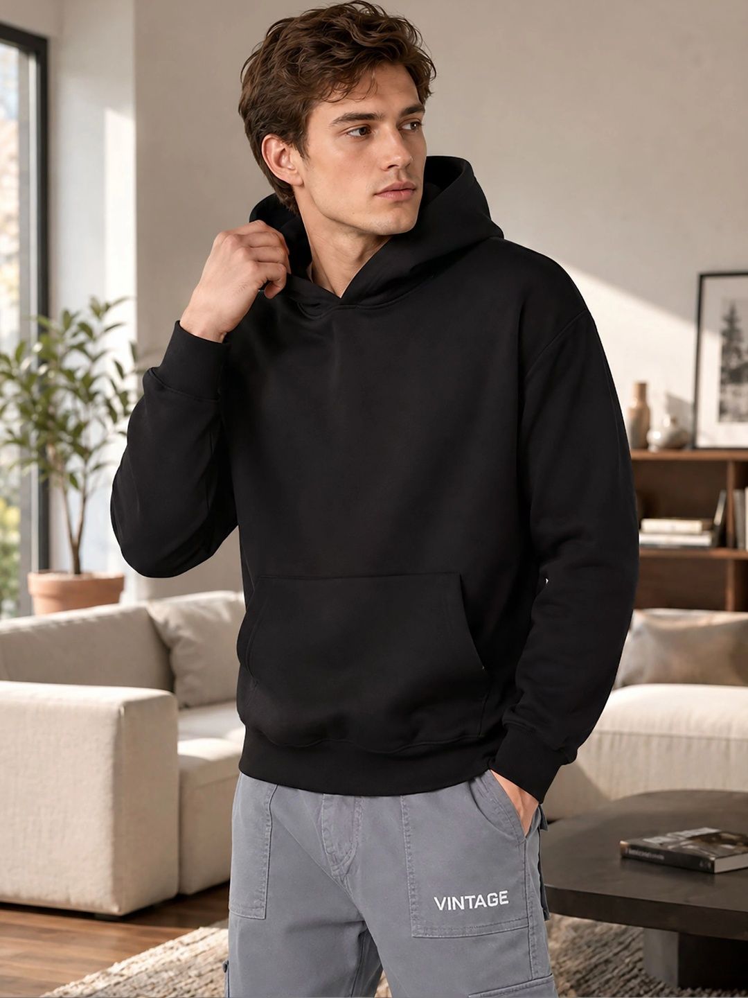 THE BEETEL HOUSE Men Printed Hooded Oversized Sweatshirt-picture-21