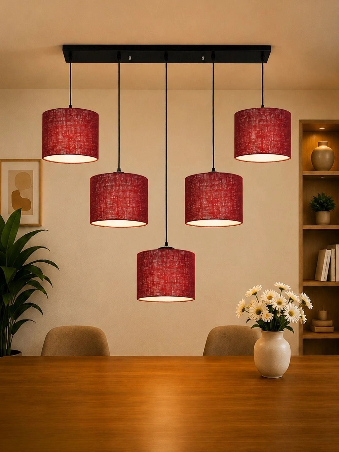 Myntra Elegant Homes Maroon Textured Contemporary Ceiling Lamp-picture-19