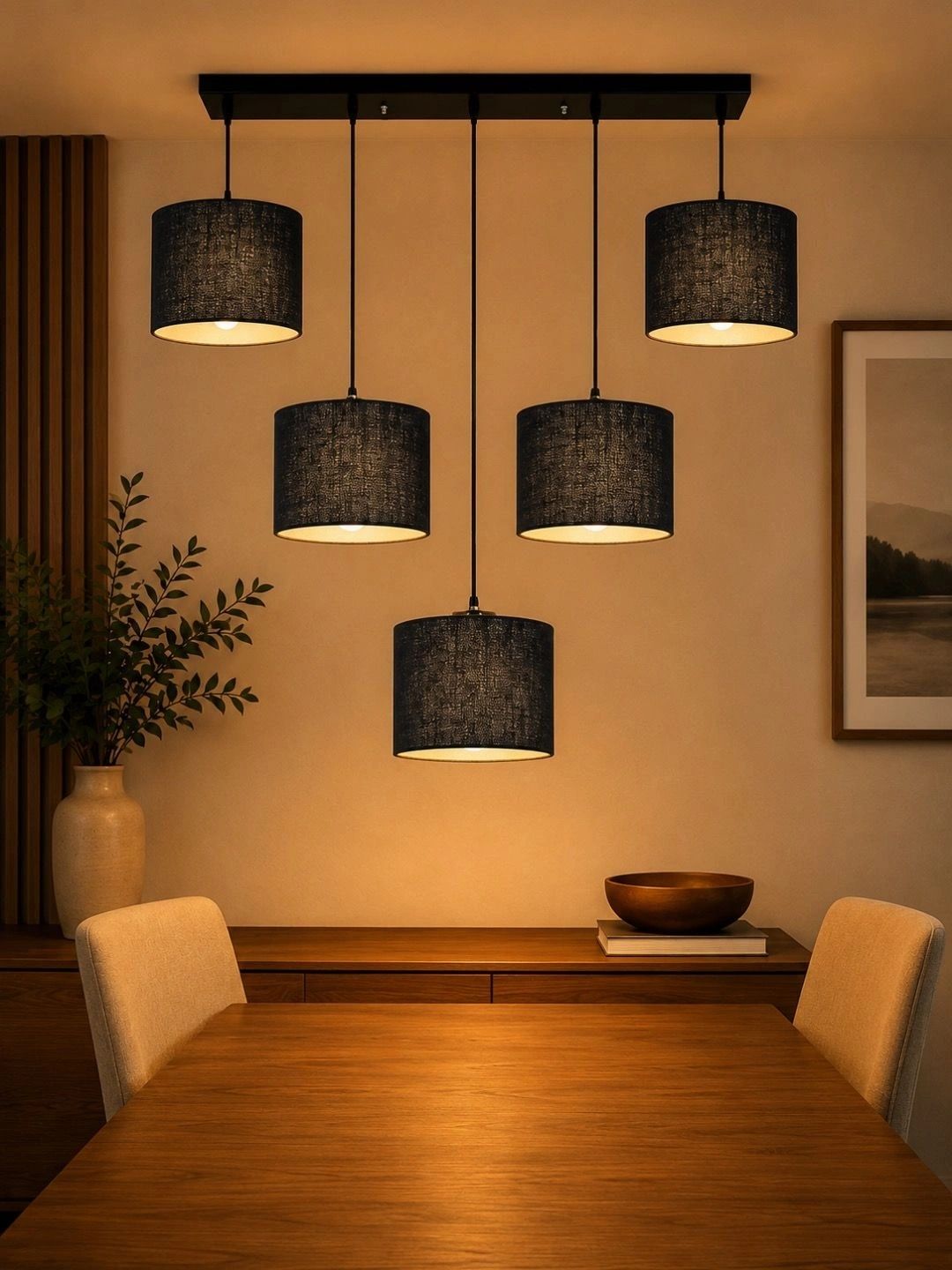 Myntra Elegant Homes Black Textured Contemporary Ceiling Lamp-picture-28