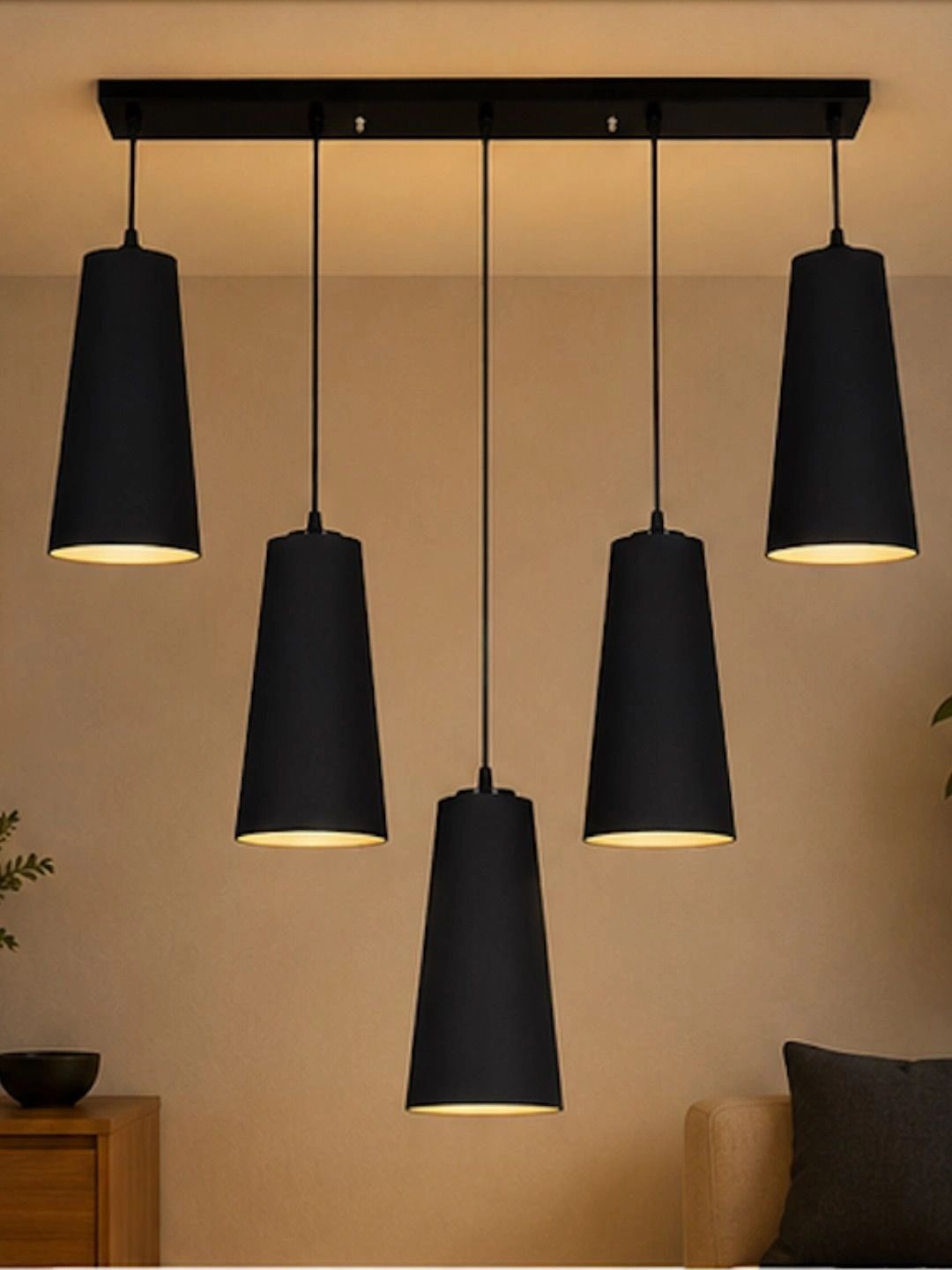 Myntra Elegant Homes Black Contemporary Ceiling Lamp-picture-13