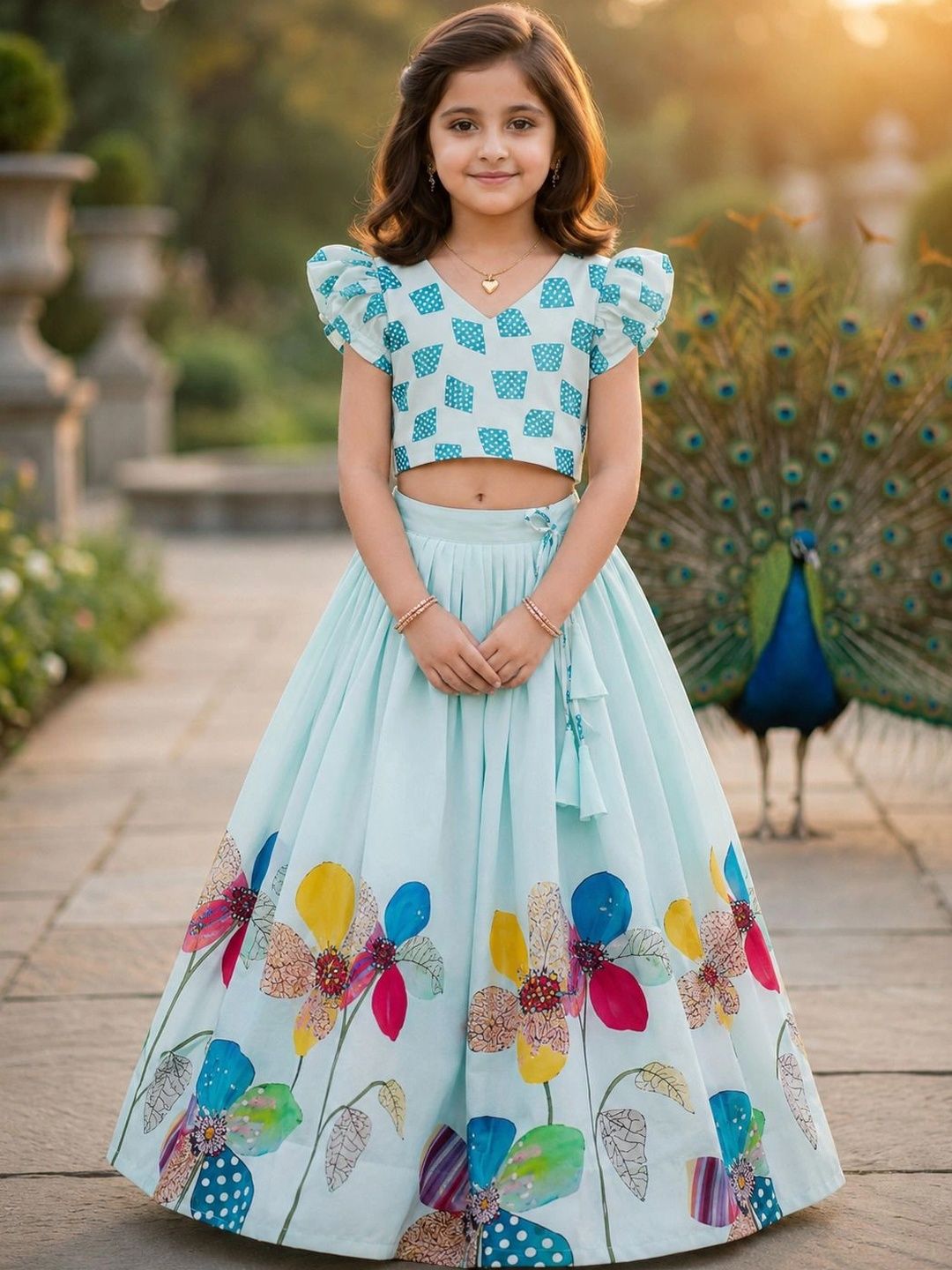 KALINI Girls Printed Ready to Wear Lehenga &-picture-56