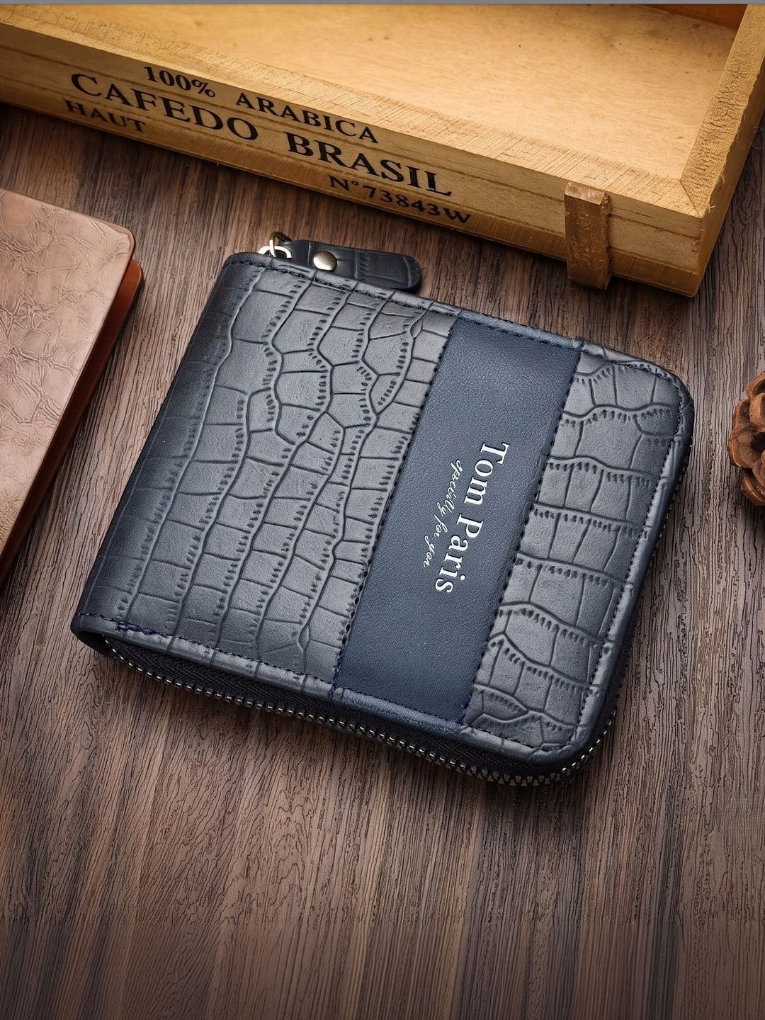 TomParis Men Brand Logo Printed Textured Two Fold Wallet-image-34