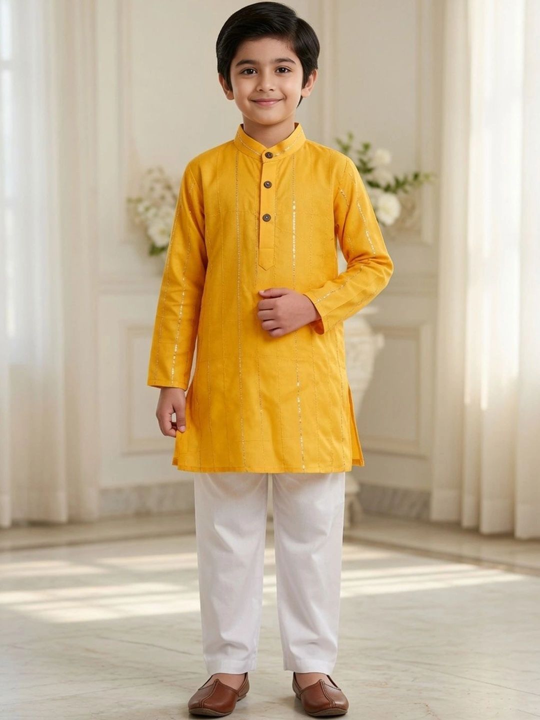 Cutiekins Boys Striped Regular Kurta with Trousers-picture-36