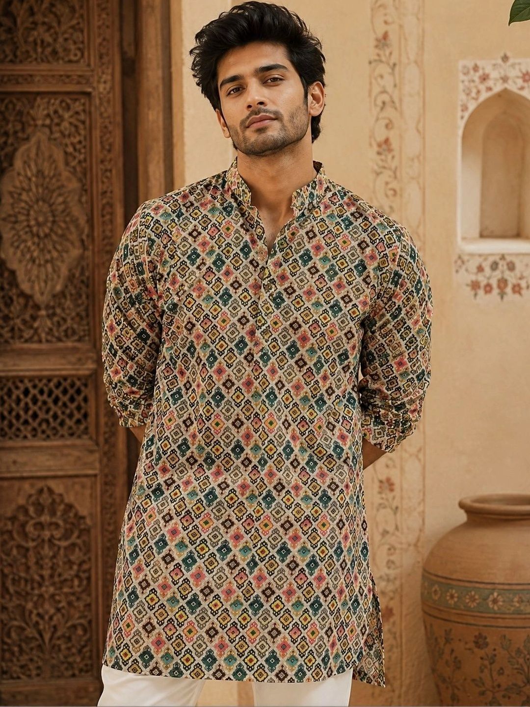 FUBAR Men Geometric Printed Kurta-picture-38