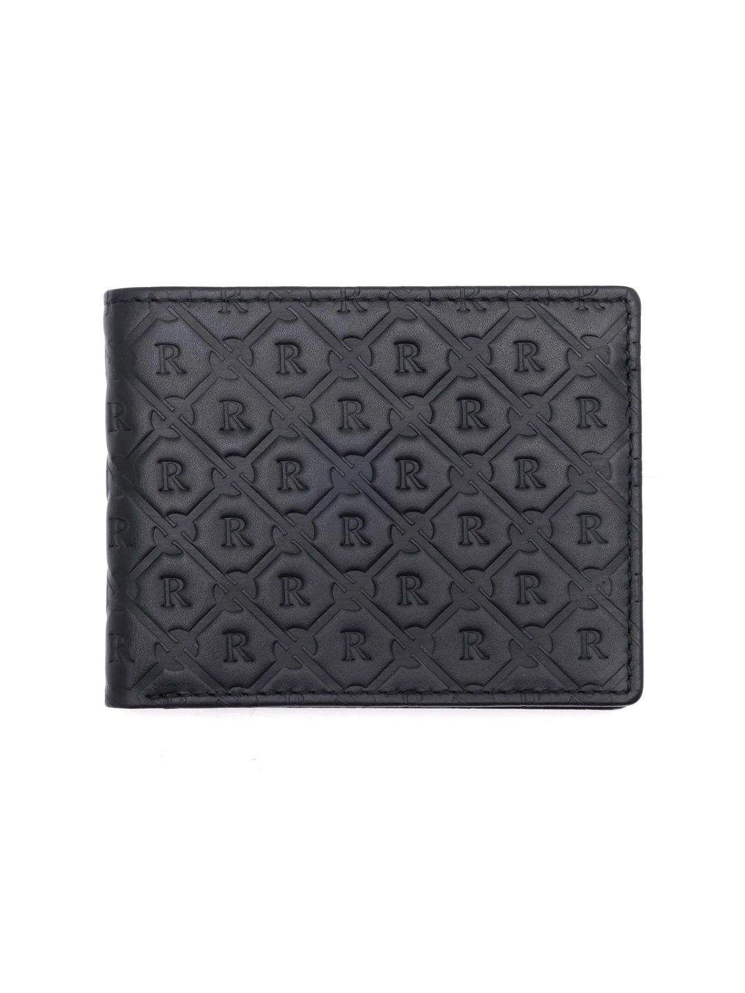 RARE RABBIT Men Brand Logo Textured Genuine Leather Two Fold Wallet-image-39