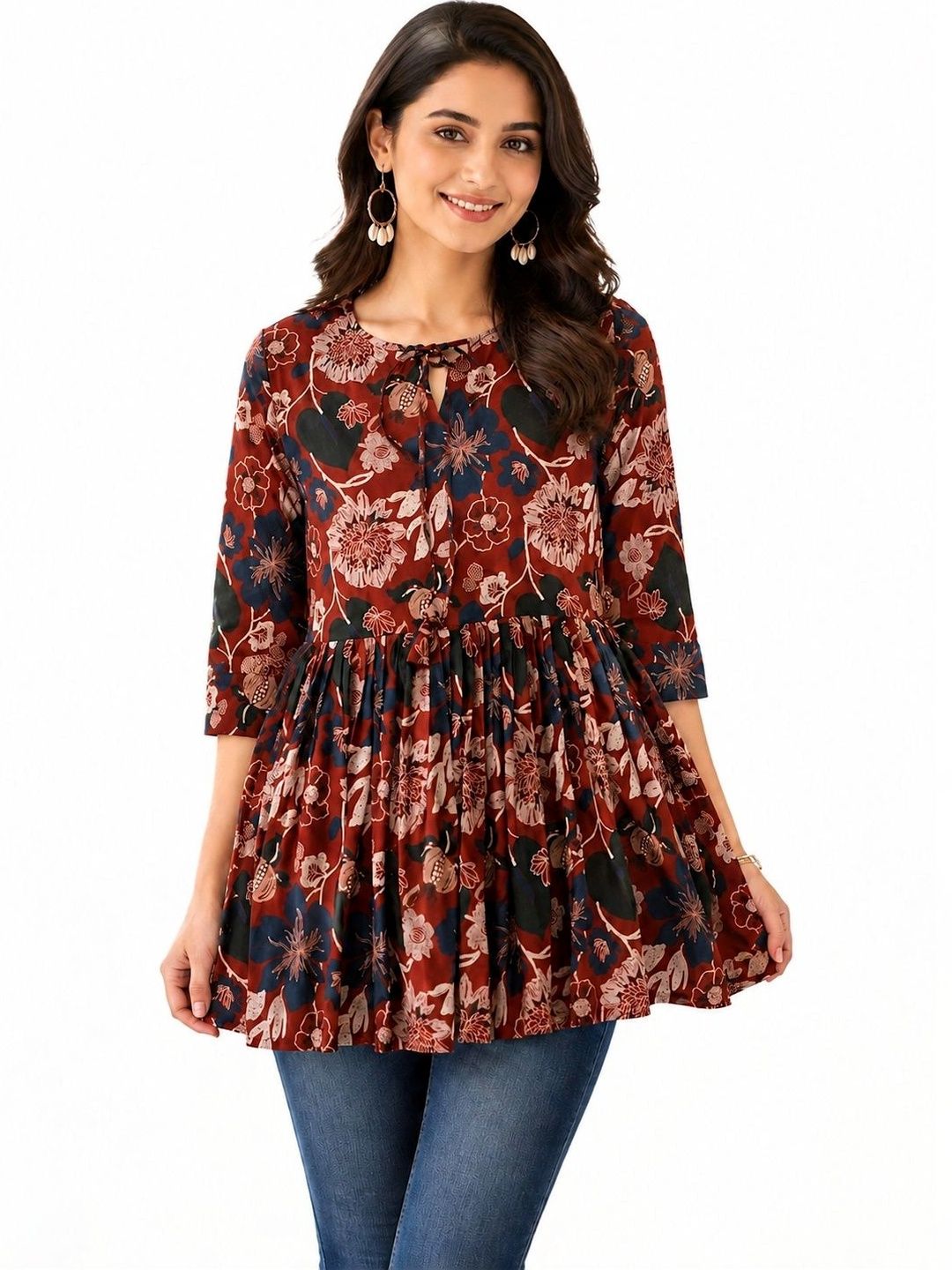 ZAZADIYA IMPEX Floral Printed Empire Kurti-picture-40