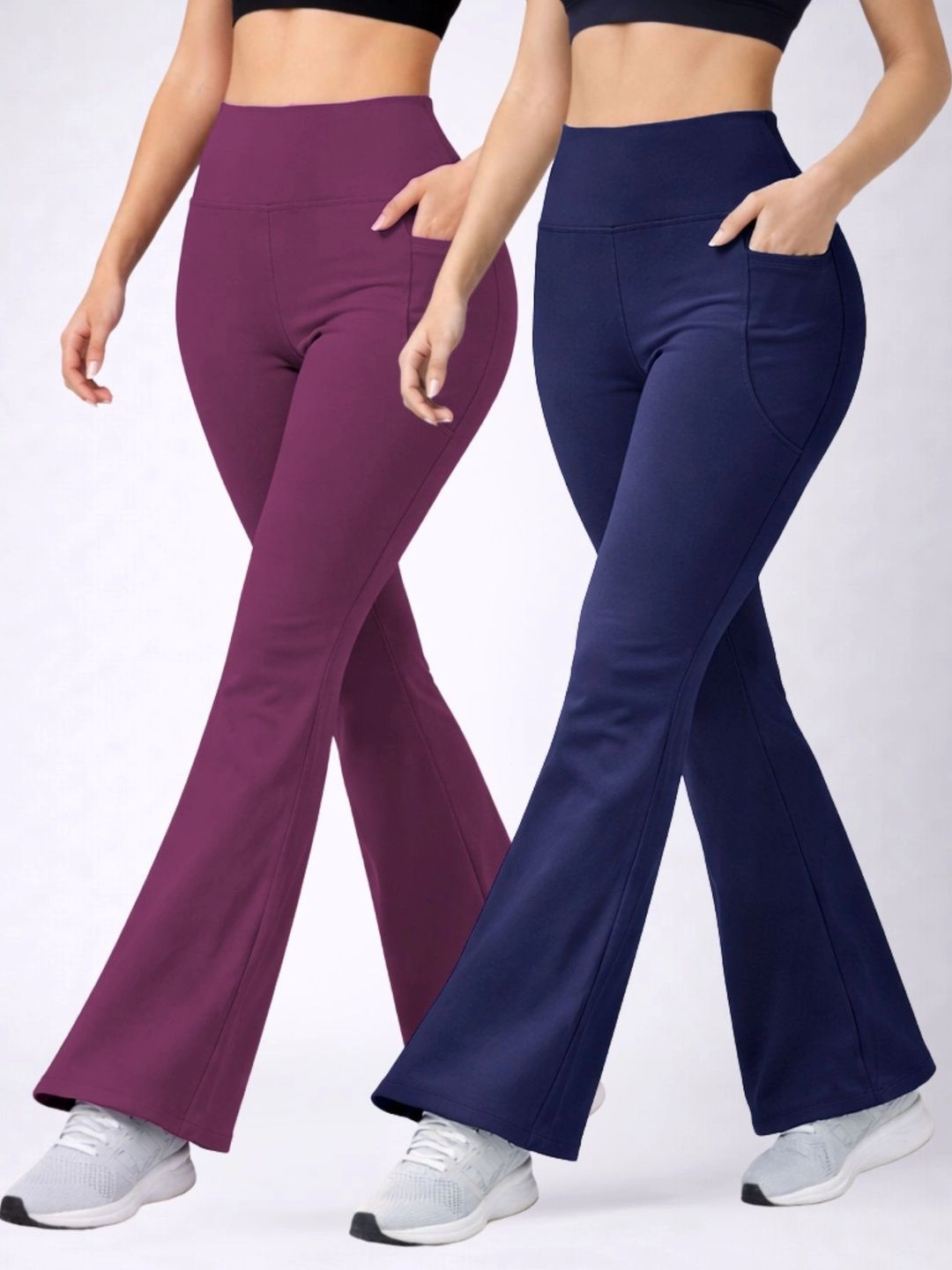 POOJARAN SAREE Pack Of 2 Running Ankle Length Tights-picture-31