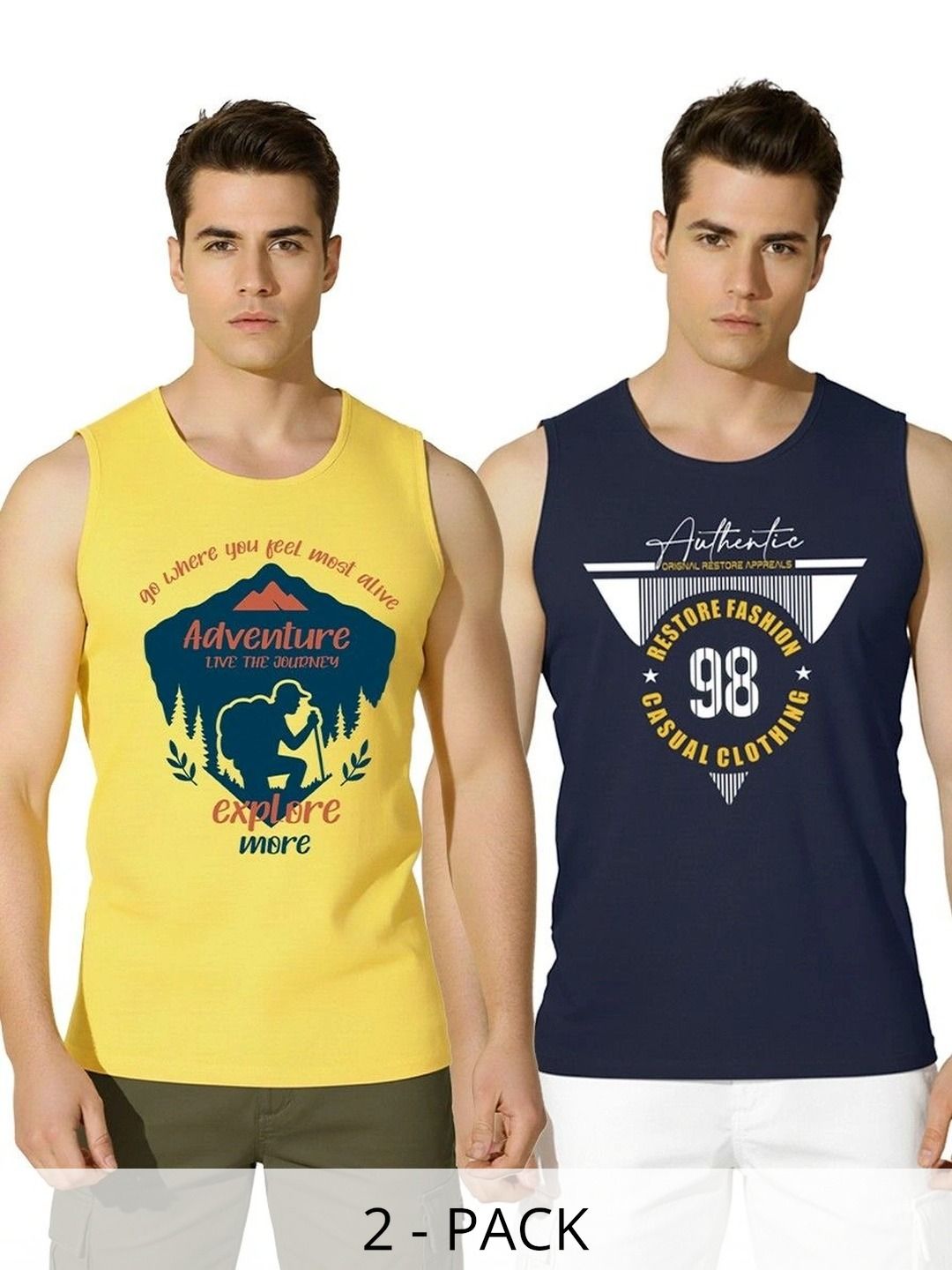WOOSTRO Pack of 2 Printed Cotton Gym Vest-picture-13