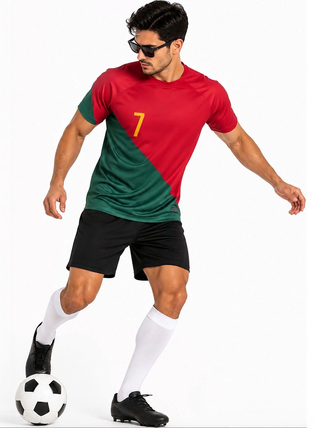 dostitch Men Brand Logo Cristiano Ronaldo Colourblocked T-shirt-picture-25