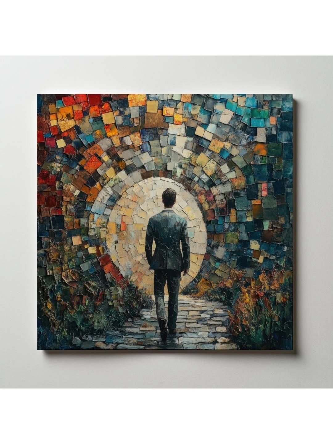 ARTOLIC Blue & Yellow Printed Alone Man Wall Sticker-image-12