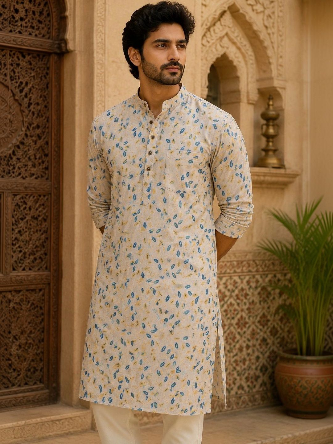 FUBAR Men Floral Printed Kurta-picture-28
