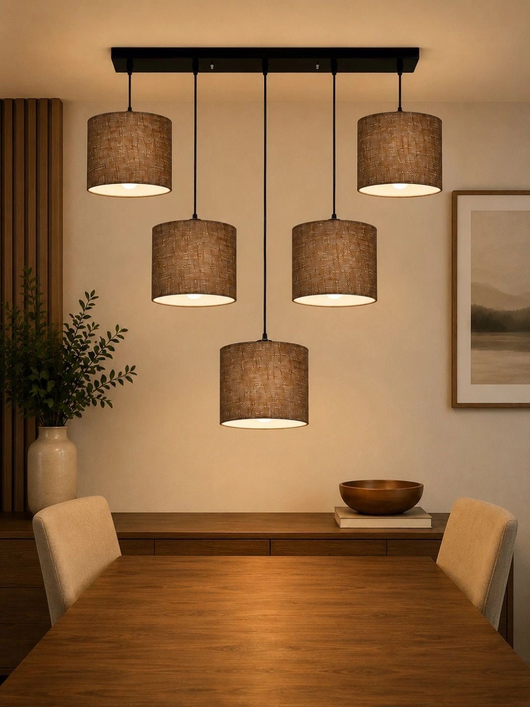 Myntra Elegant Homes Brown Textured Contemporary Ceiling Lamp-image-1
