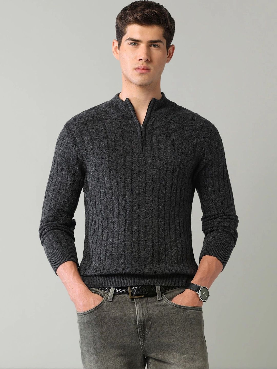 AD By Arvind Men Cable Knit Pullover-picture-36